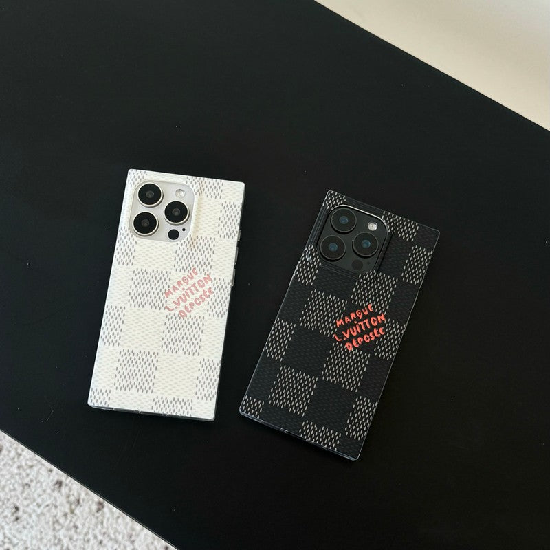 Luxury Black & White Sqaure iPhone Case