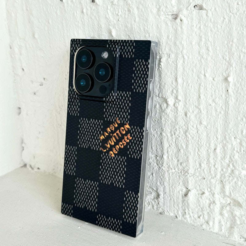Luksus Sort<lAMP>Hvid Firkantet iPhone-etui