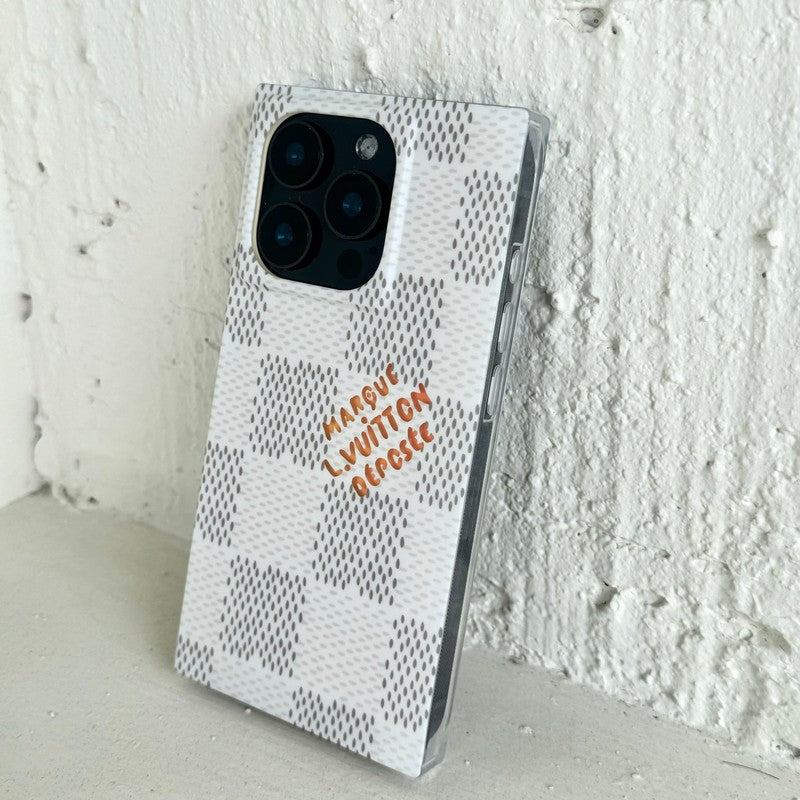 Luksus Sort<lAMP>Hvid Firkantet iPhone-etui