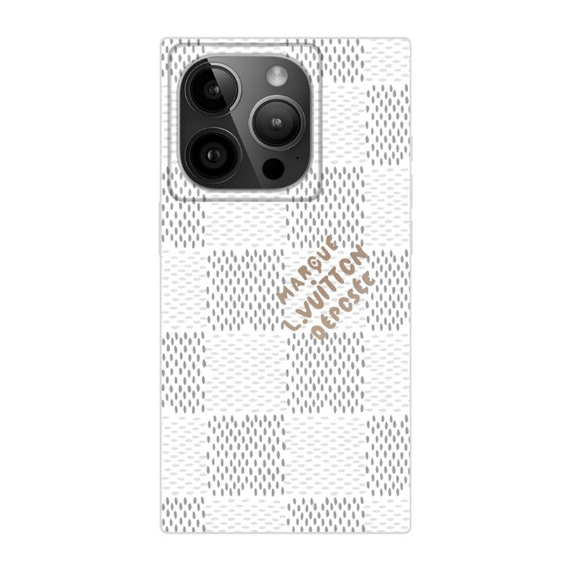 Luksus Sort<lAMP>Hvid Firkantet iPhone-etui
