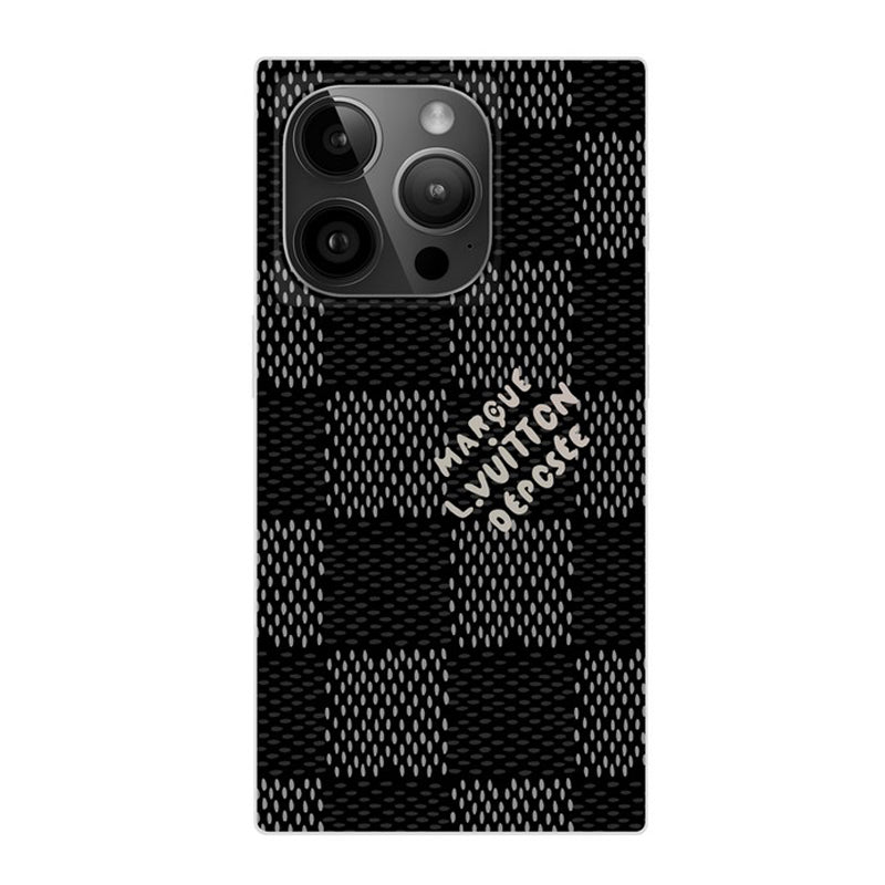 Luksus Sort<lAMP>Hvid Firkantet iPhone-etui