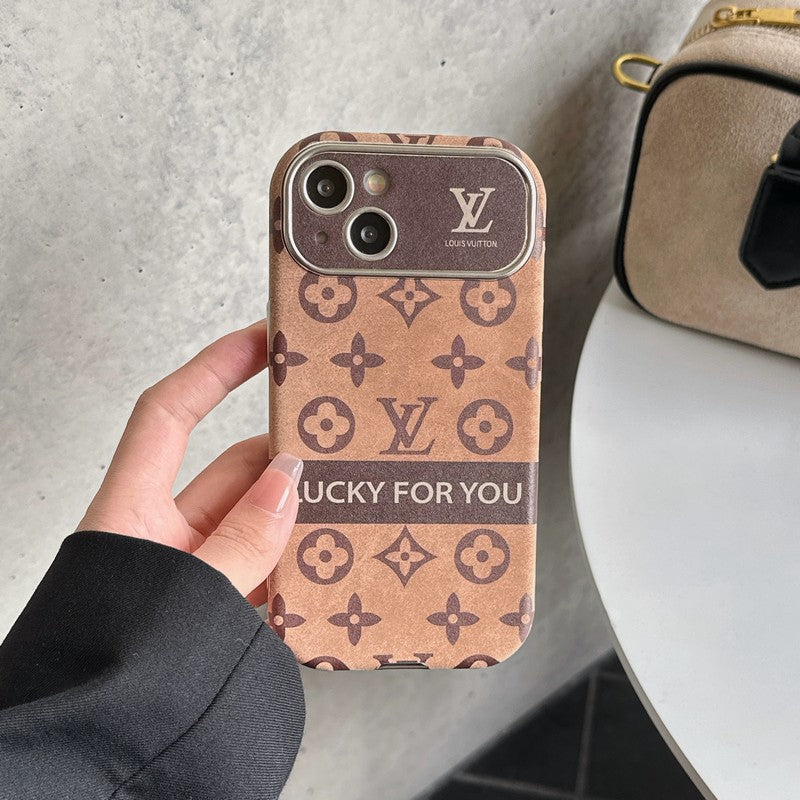 Luxury Brown & Black Classic Leather iPhone Case