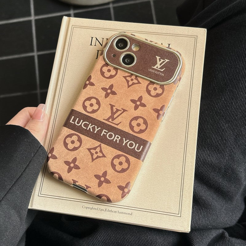 Luxury Brown & Black Classic Leather iPhone Case