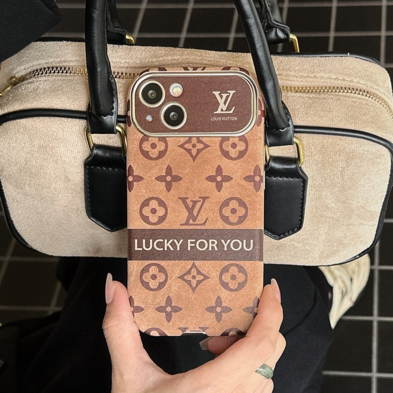 Luxury Brown & Black Classic Leather iPhone Case