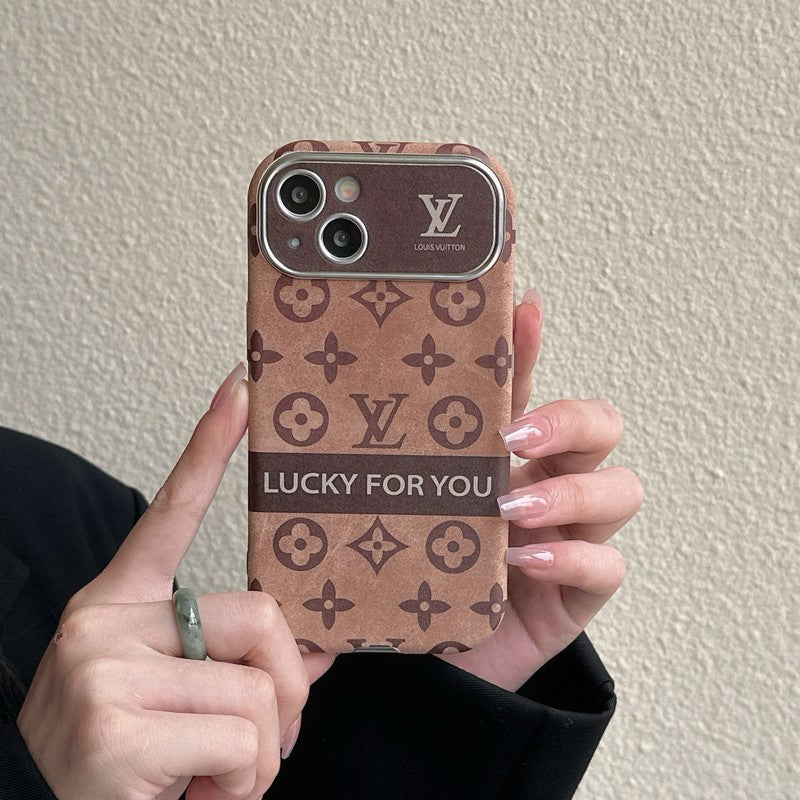 Luxury Brown & Black Classic Leather iPhone Case
