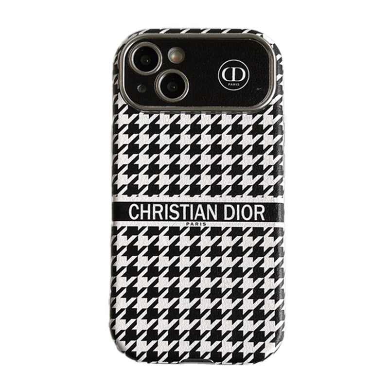 Fashion White & Brown Color Leather iPhone Case