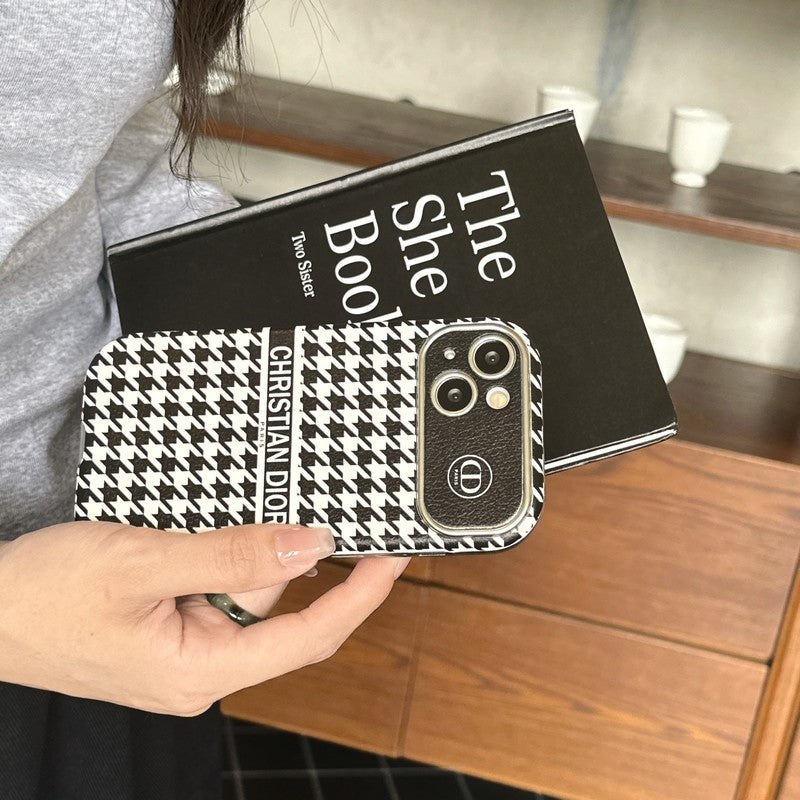 Fashion White & Brown Color Leather iPhone Case