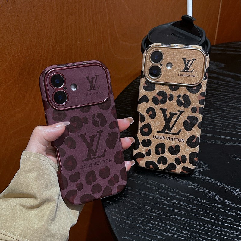 Luxury Brown & Purple Color Leather iPhone Case