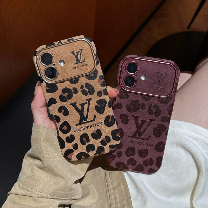 Luxury Brown & Purple Color Leather iPhone Case