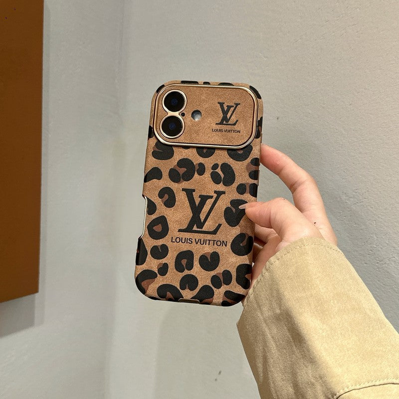 Luxury Brown & Purple Color Leather iPhone Case