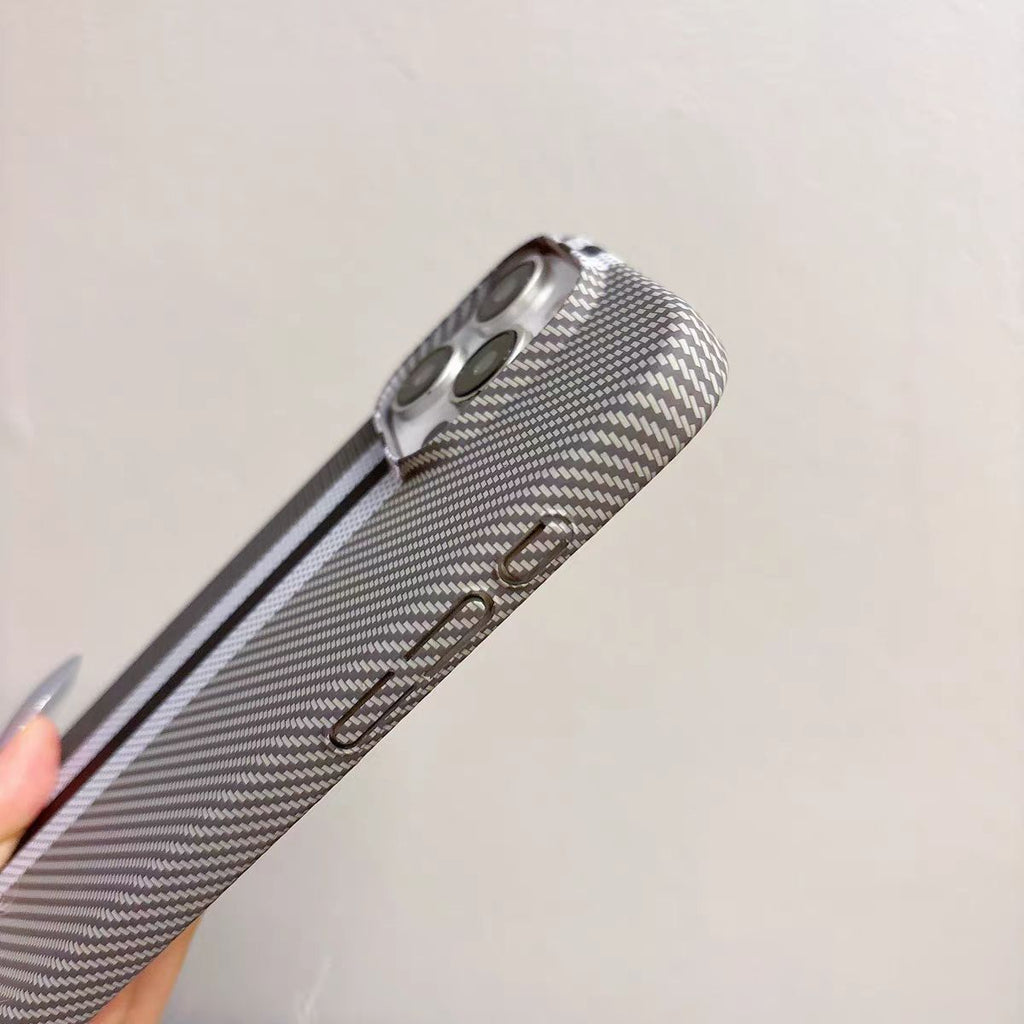 Minimalist Color-Block Carbon Fiber Pattern Phone Case