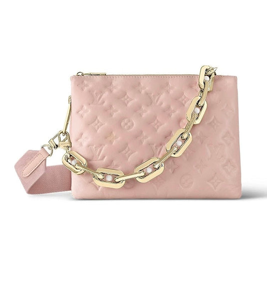 Light Pink Debossed Versatile Chain Bag 021