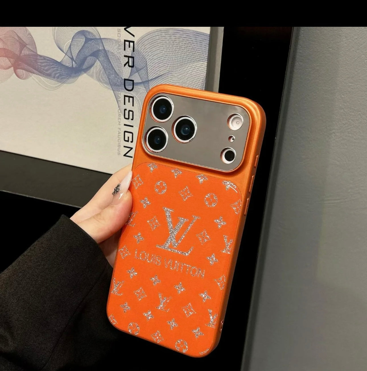 Acrylic shimmer printed lanyard phone case