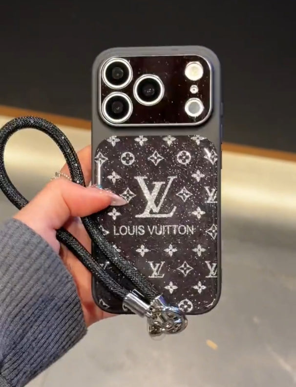 Acrylic shimmer printed lanyard phone case