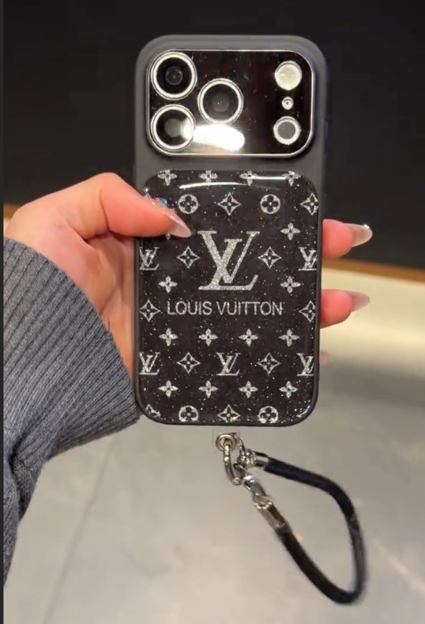 Acrylic shimmer printed lanyard phone case