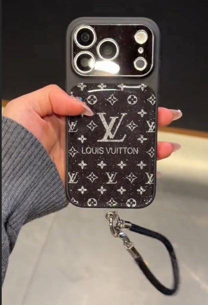 Acrylic shimmer printed lanyard phone case
