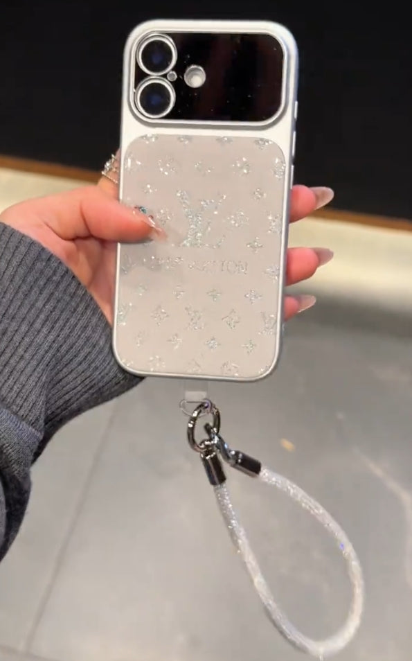Acrylic shimmer printed lanyard phone case