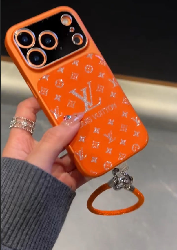 Acrylic shimmer printed lanyard phone case