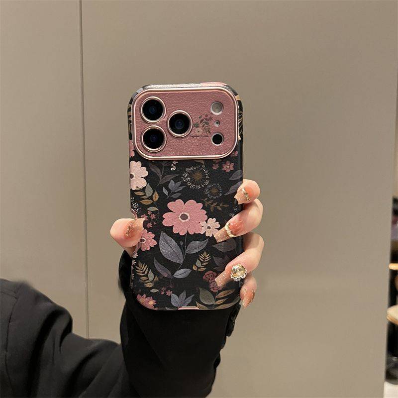Stylish Dark Pink Floral Full-Cover Phone Case