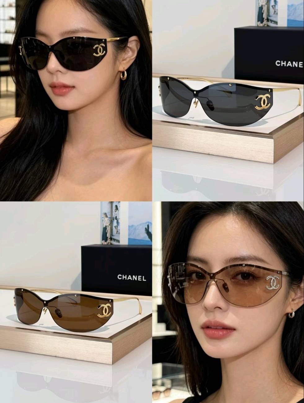 Luxury Rimless Shield Sunglasses | Gold Metal Accent UV400 Fashion Eyewear