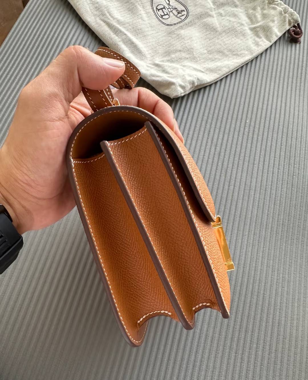 Luxury Top-Grain Leather H Lock Constance Crossbody Shoulder Bag