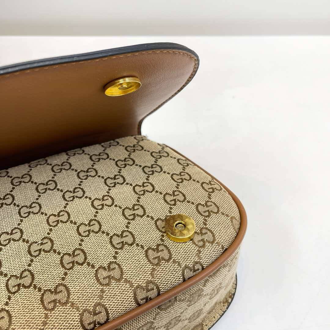 Luxury Vintage Monogram Canvas Curved Saddle Bag