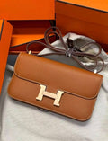 Luxury Top-Grain Leather H Lock Constance Crossbody Shoulder Bag