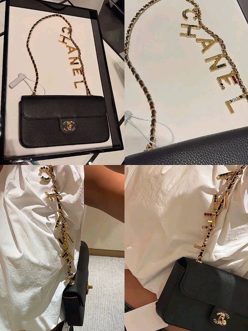 26A Atelier Series Letter‑Charm Chain Baguette Bag