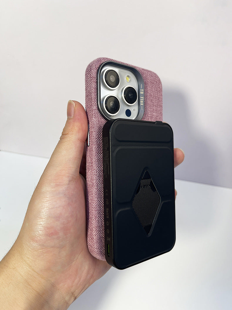 Prémium vintage lenszövet mágneses telefontok iPhone-hoz