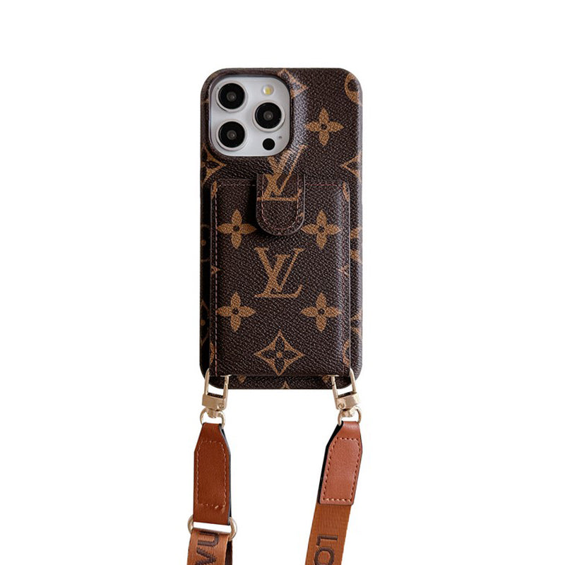 Luxe kaarttas Crossbody ketting iPhone-hoesje