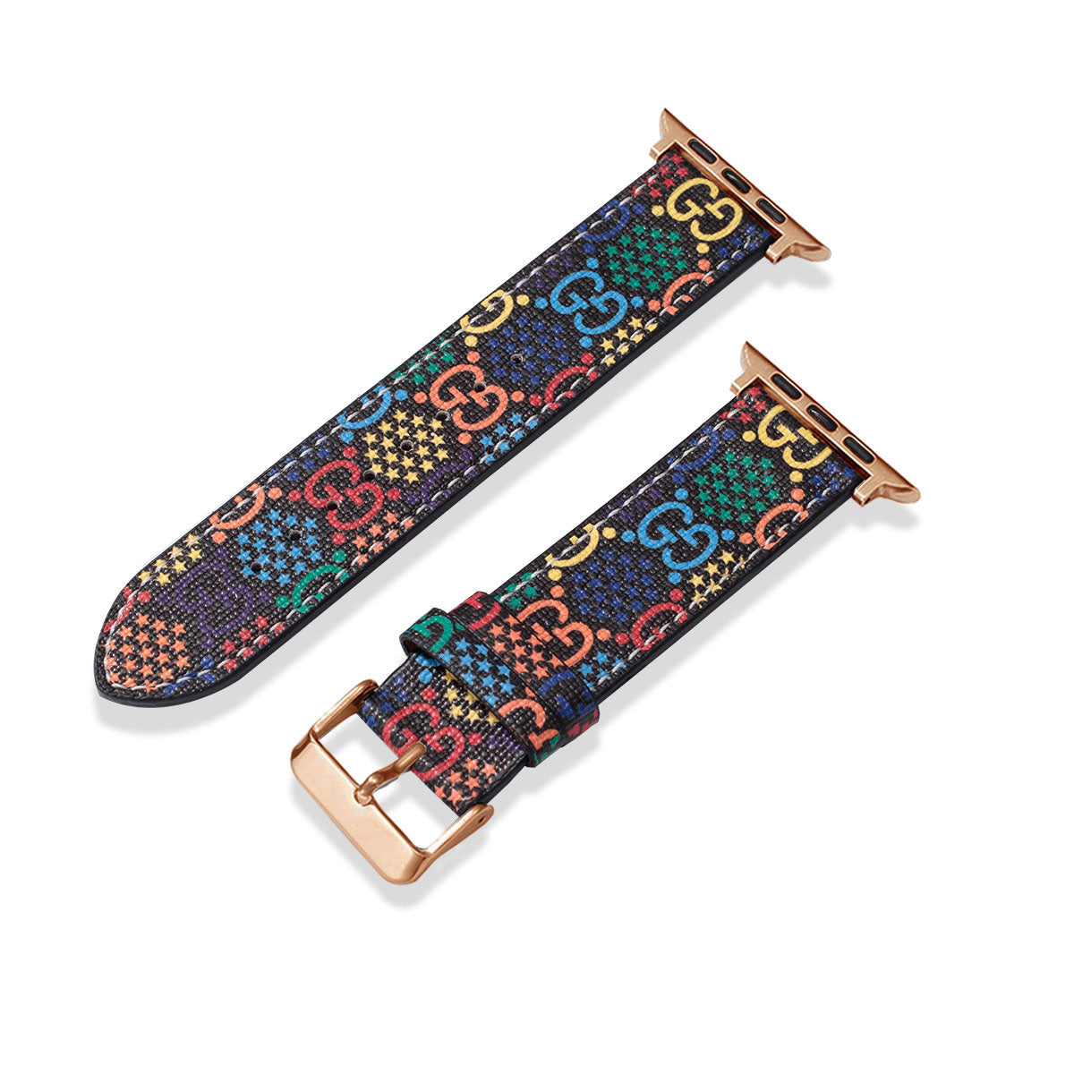 Apple-Watch-Armbänder aus Leder mit Monogramm