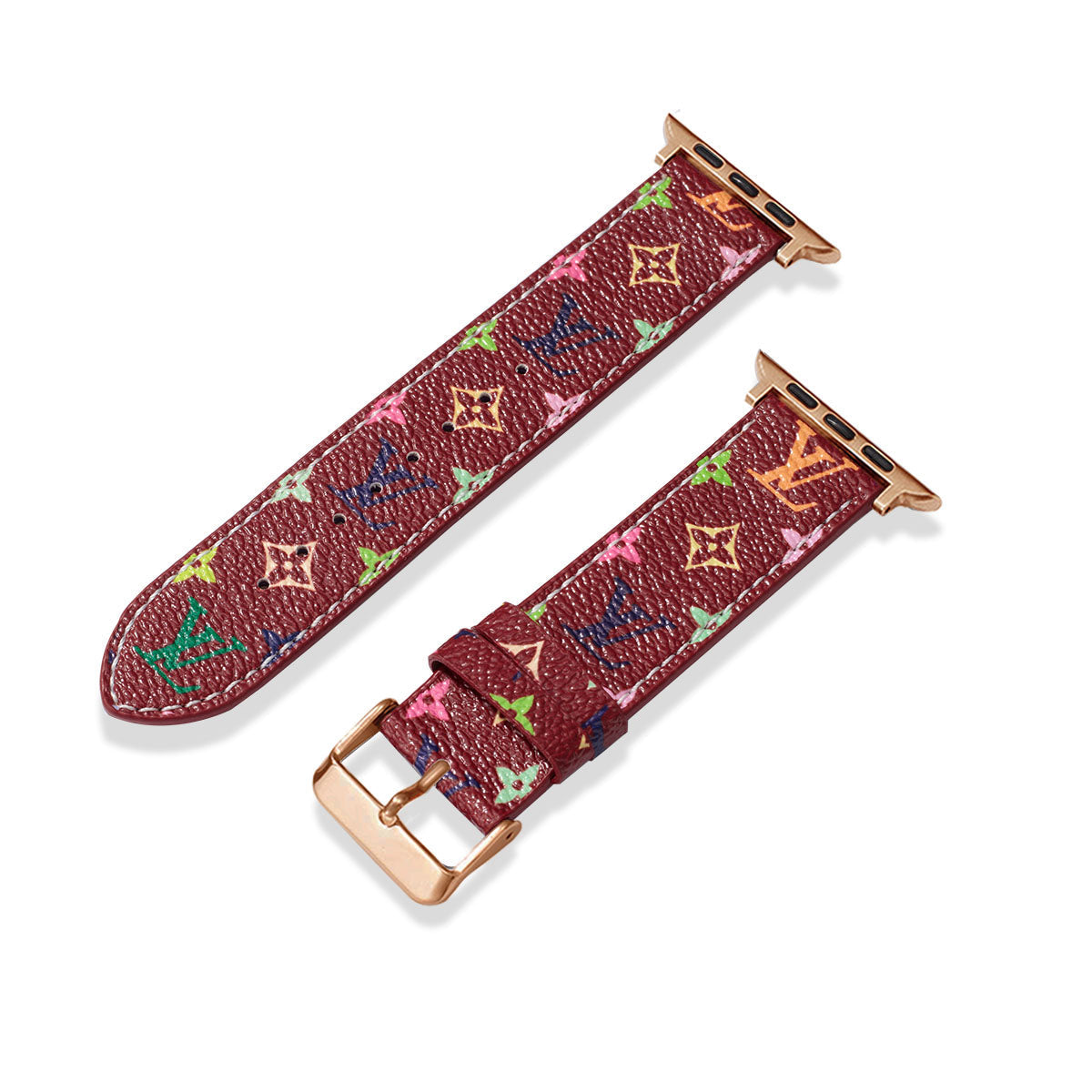 Læder Monogram Apple Watch Remme