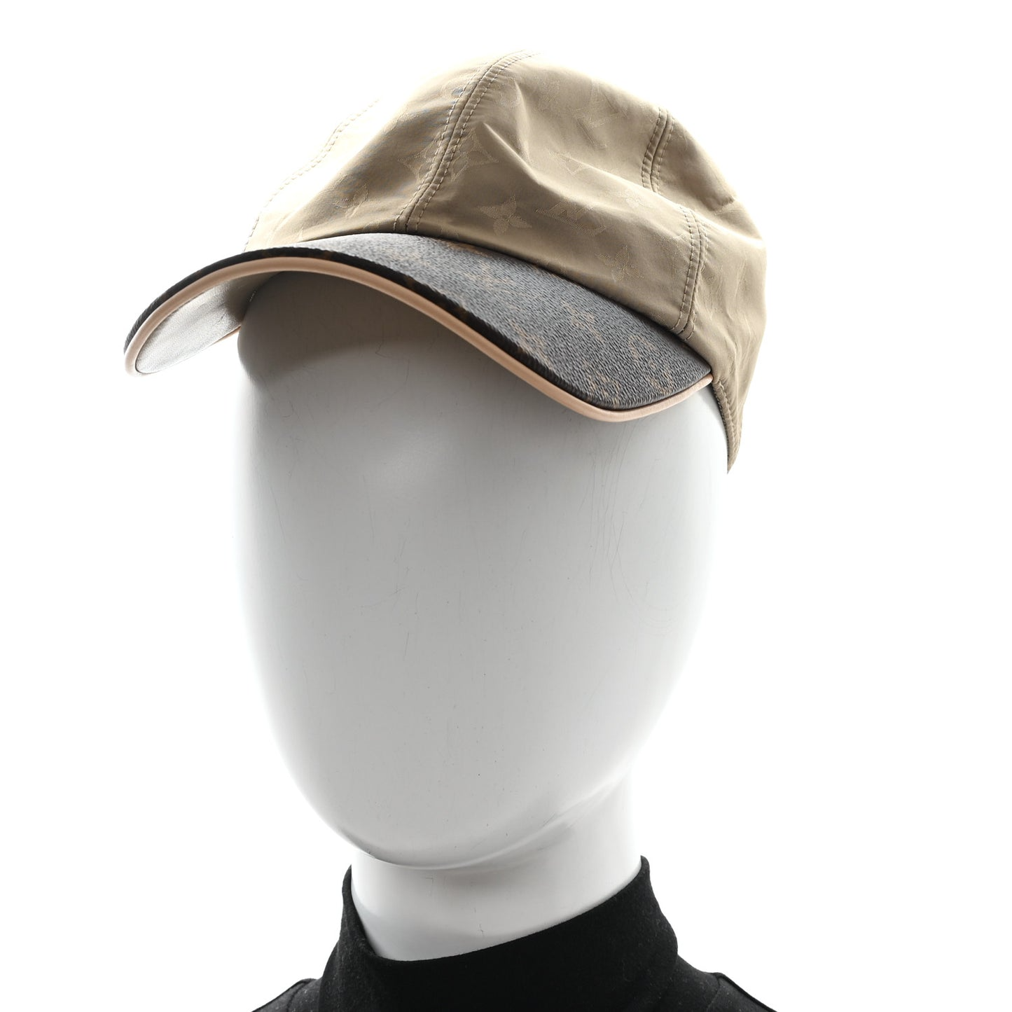 Beige baseballpet met contrasterende rand