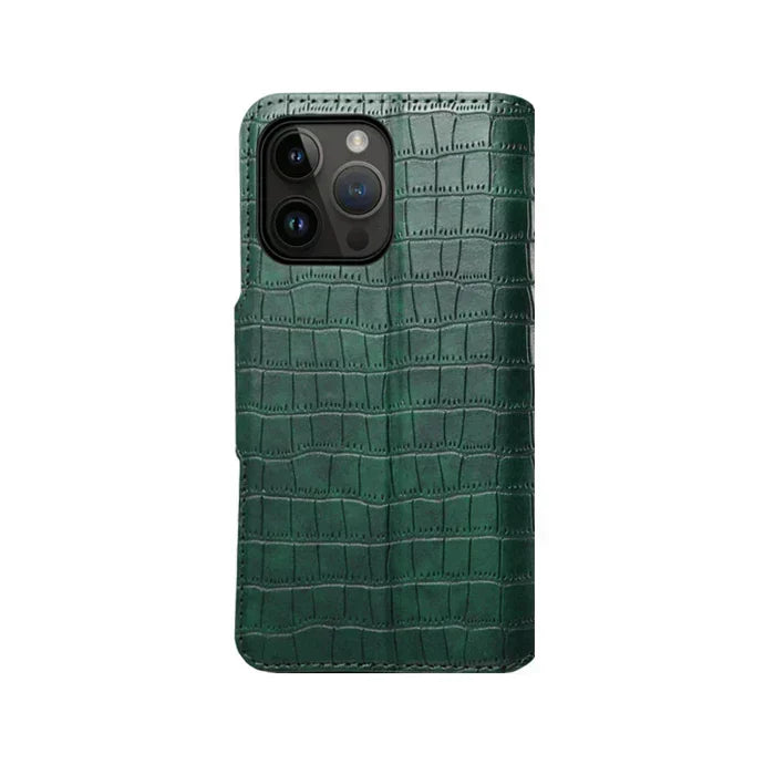 Alligator Print iPhone Case With Wallet And Strap