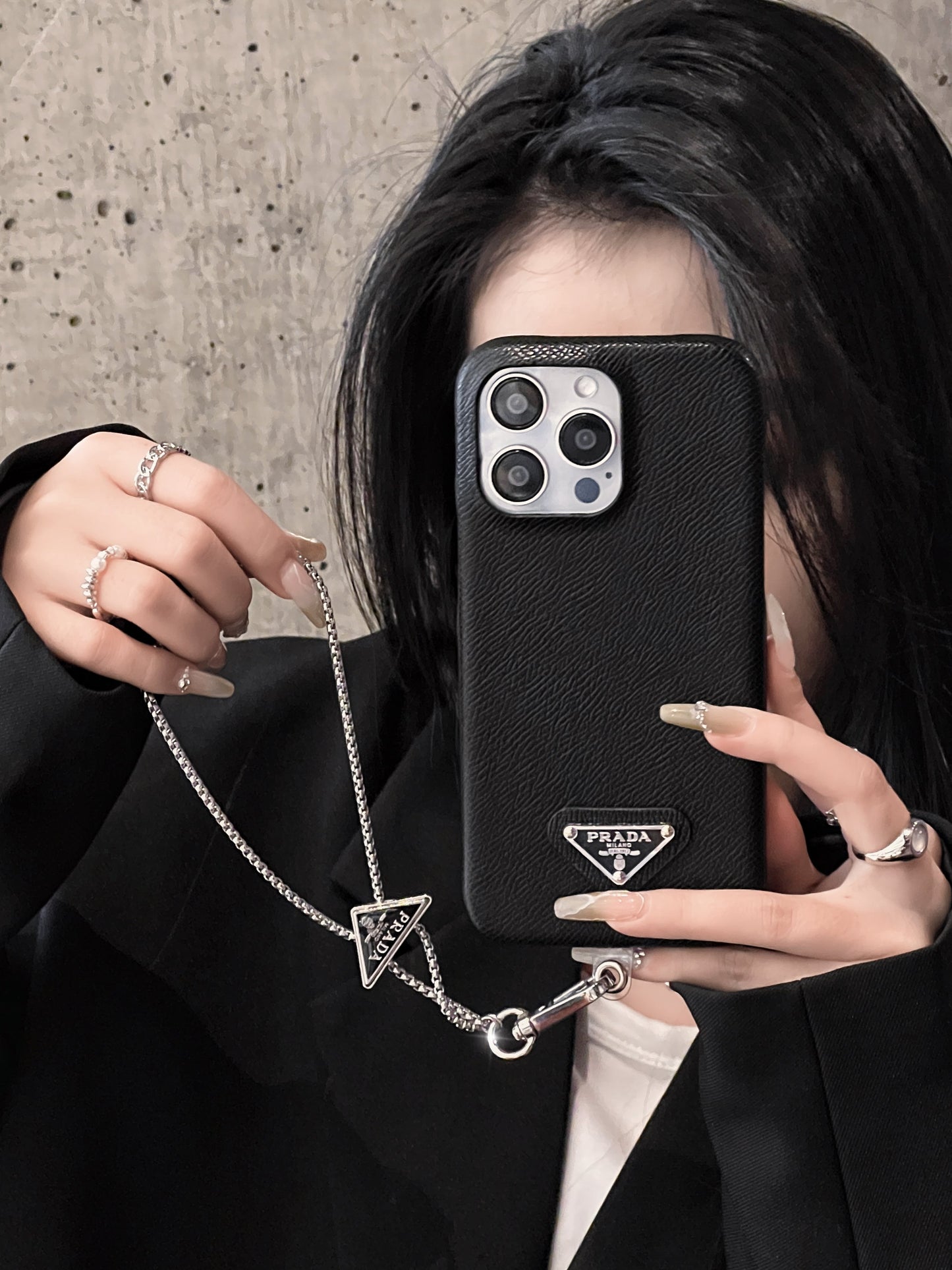 Lúxus leður Crossbody iPhone hulstur