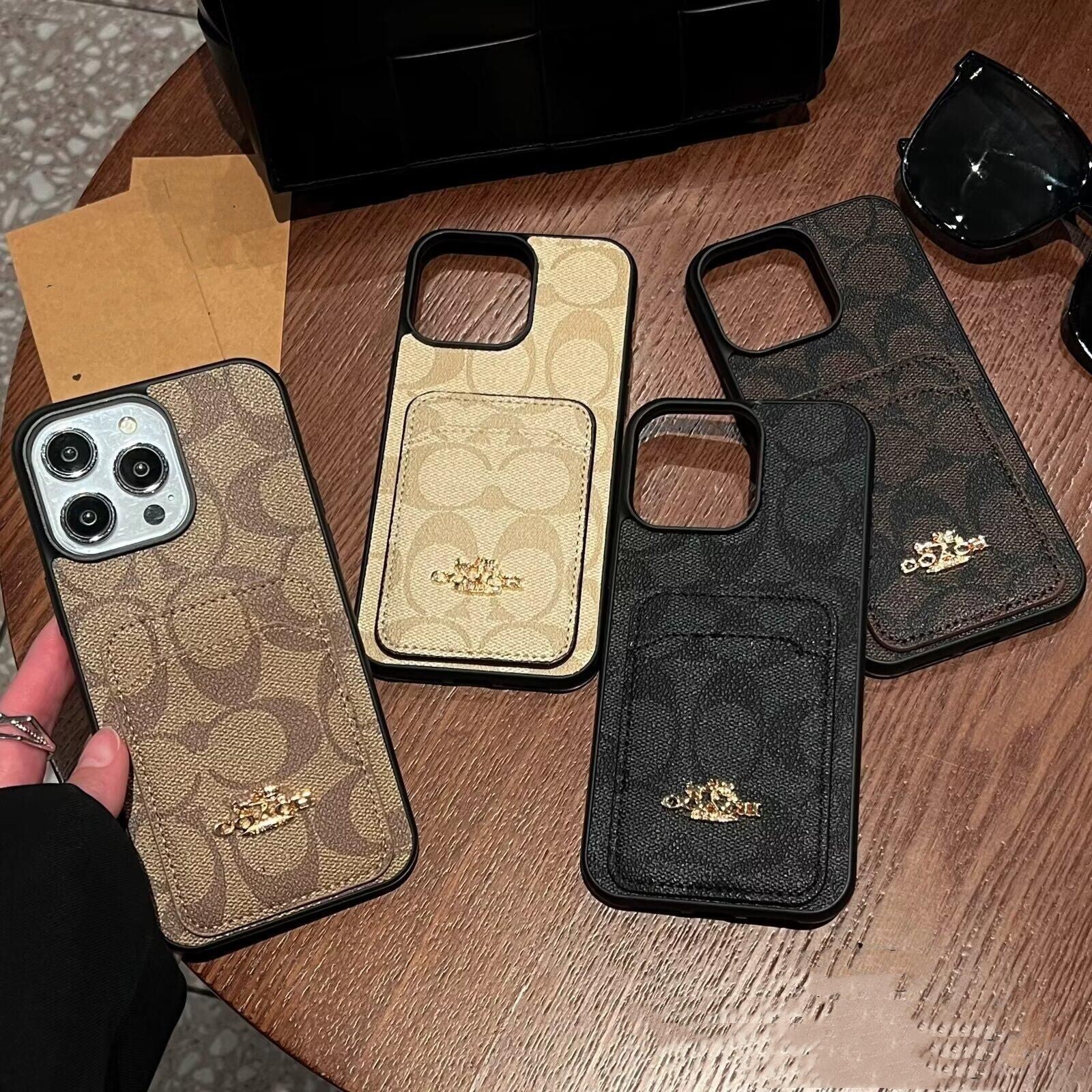 Classic Card Bag Leather iPhone Case