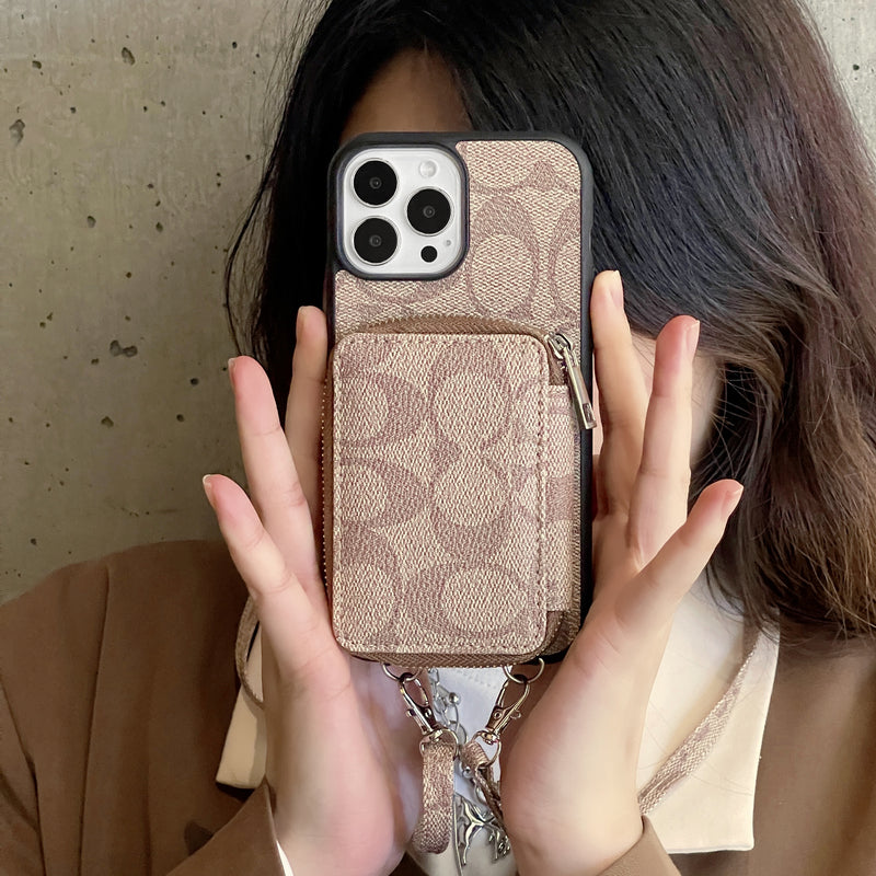 Klassisk iPhone-etui med tegnebog Kaffe-LQB241412