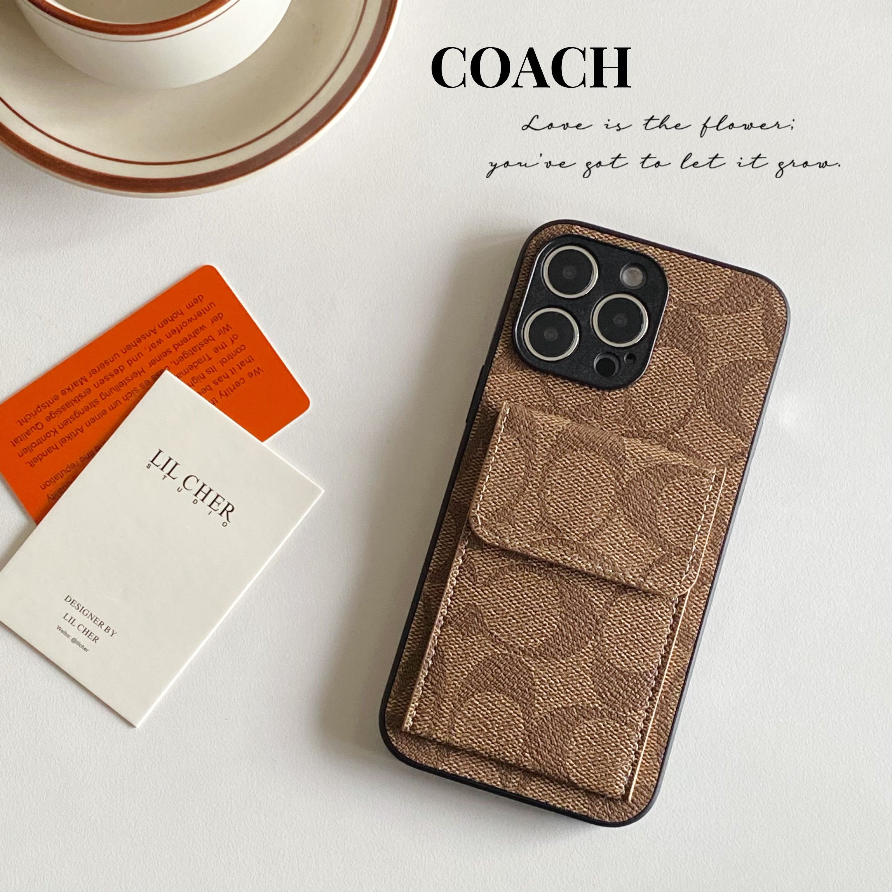 Classic iPhone Case With Wallet Light Brown-HP240513