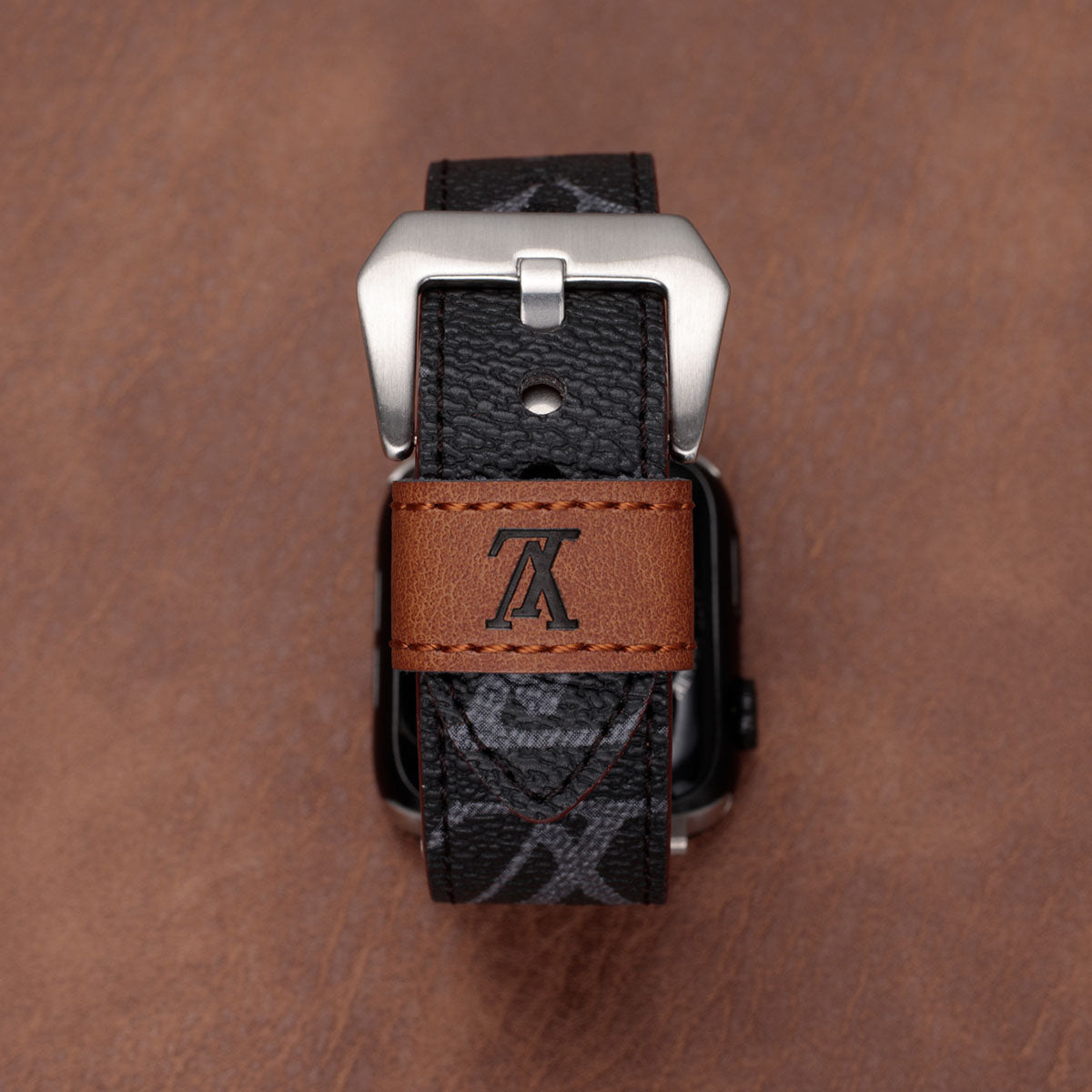 Læder Monogram Apple Watch Remme
