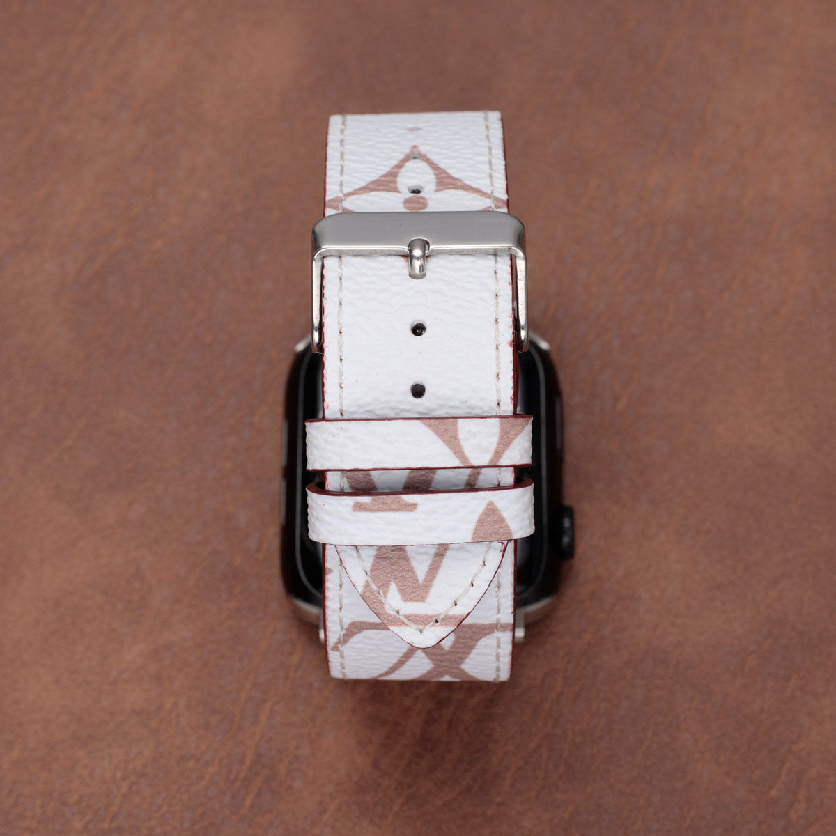 Apple-Watch-Armbänder aus Leder mit Monogramm