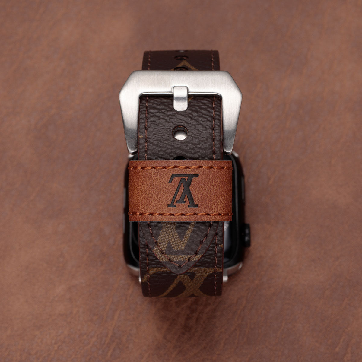 Læder Monogram Apple Watch Remme