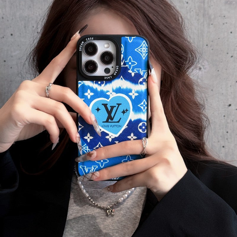 Luxury Blue Leather iPhone Case