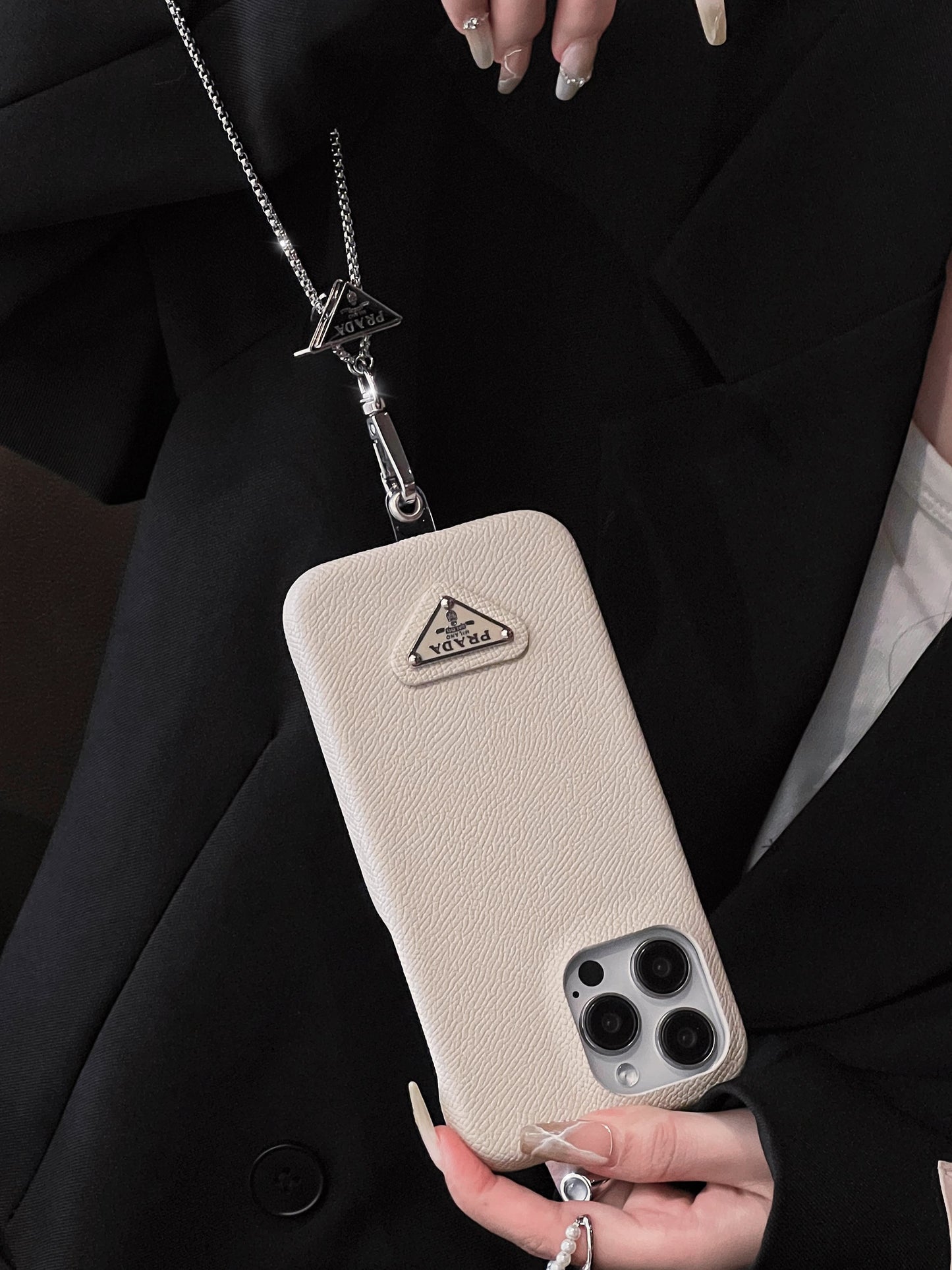 Lúxus leður Crossbody iPhone hulstur