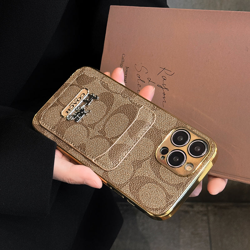 Classic Card Bag Leather iPhone Case