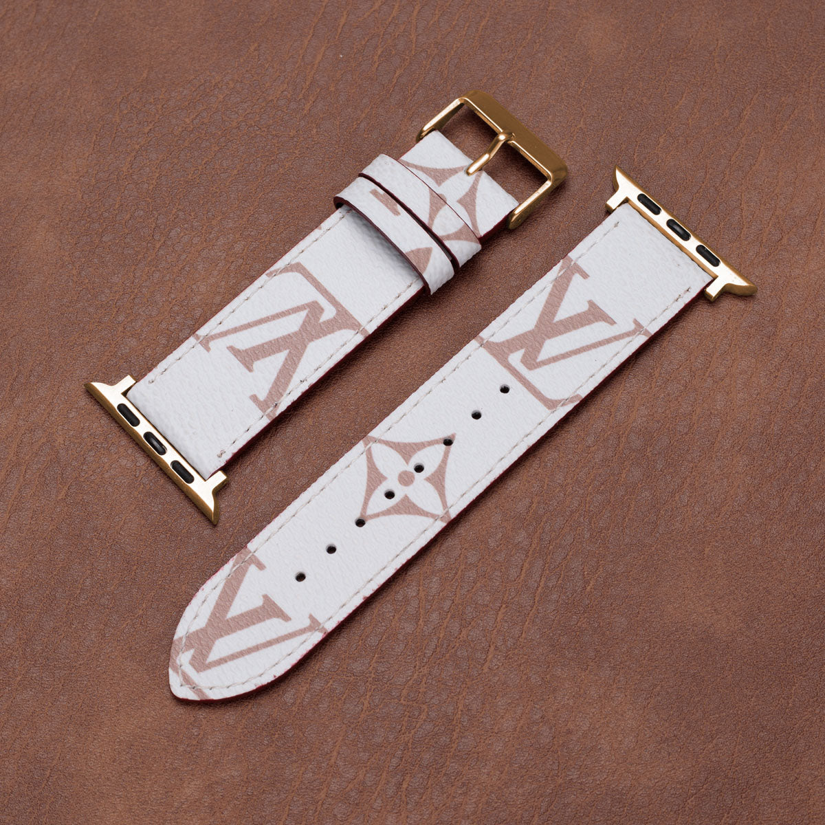 Apple-Watch-Armbänder aus Leder mit Monogramm