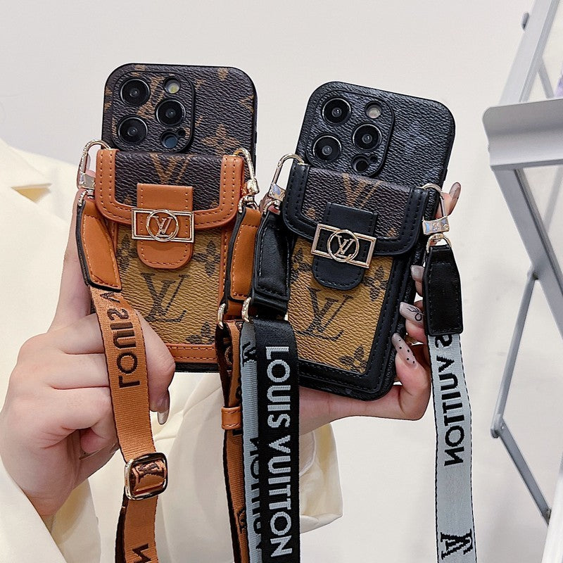 Lúxus kortahaldari Crossbody iPhone hulstur