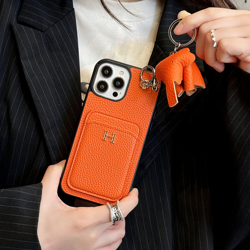 H Card Holder Læder Pendant iPhone-etui