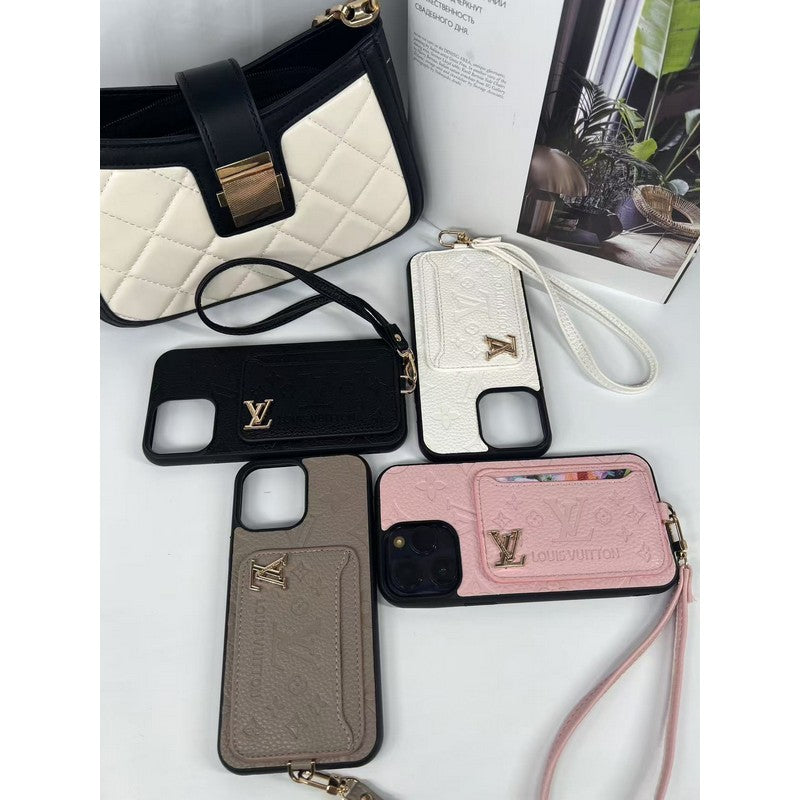 Luxury Four Colors Card Bag iPhone Case