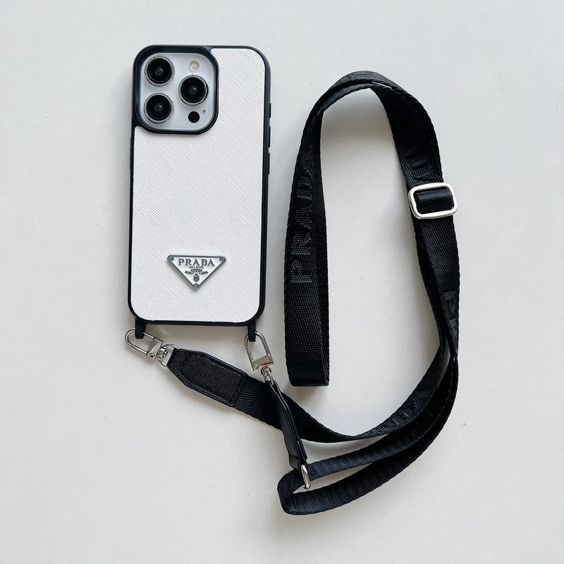 Luxuriöse iPhone-Hülle aus Leder zum Umhängen