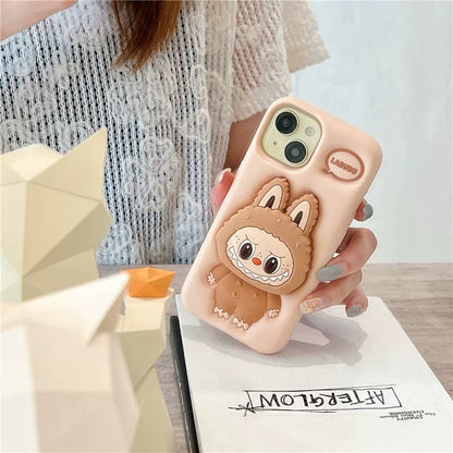 Cute Cartoon Labubu Zimomo Silicone with Stand | Bruna/Rozkolora - iPhone-Kazo